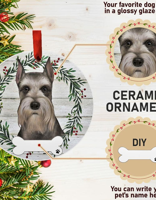 Load image into Gallery viewer, E&amp;S Imports Schnauzer Ceramic Ornament DIY Personalizable Glazed Finish

