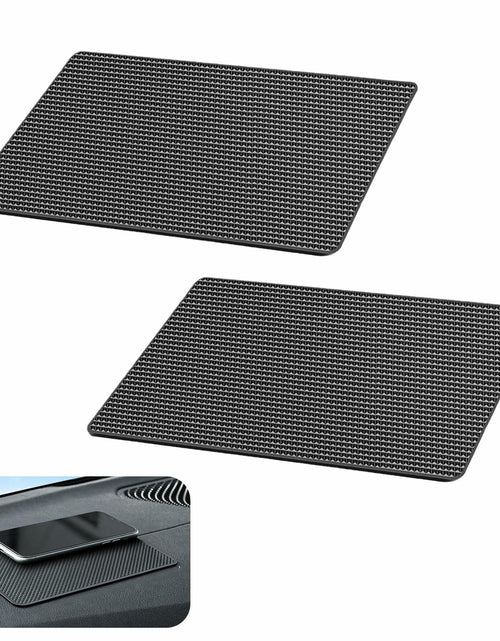 Load image into Gallery viewer, dawfall Car Anti Slip Pad 10.63x5.90in Black Washable Grid Pattern 2 PCS
