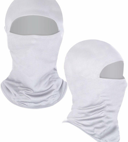 Ski Mask Balaclava Full Face Windproof 3 Pieces Size Medium White, Blue, Black