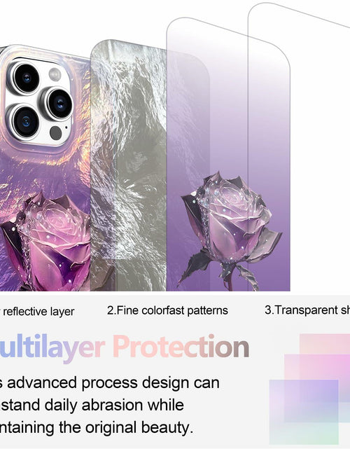 Load image into Gallery viewer, buccilly iPhone 12 Pro Max Case Slim TPU Shockproof Purple Roses Floral
