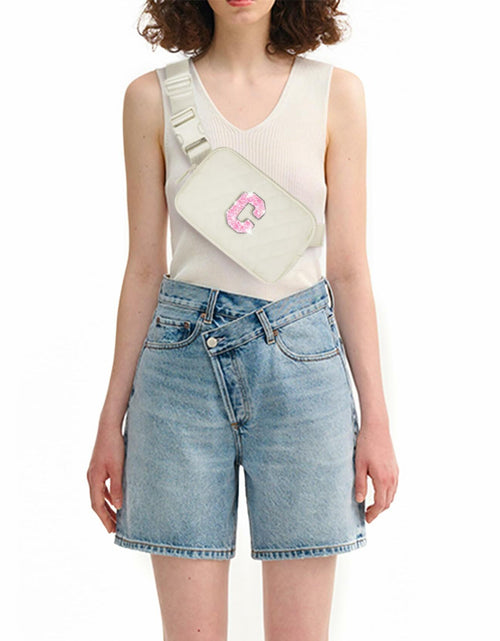 Load image into Gallery viewer, Uygafly Crossbody Belt Bag Fanny Pack Purse Girls Black - Letter J
