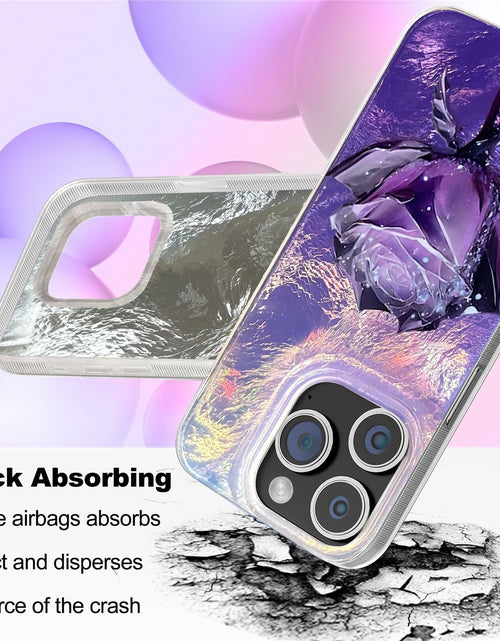 Load image into Gallery viewer, buccilly iPhone 12 Pro Max Case Slim TPU Shockproof Purple Roses Floral
