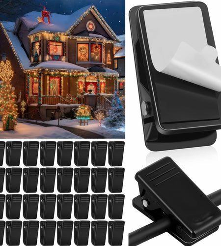 Blulu 300 Pcs Mini Christmas Light Hooks Self Adhesive Cable Clips White