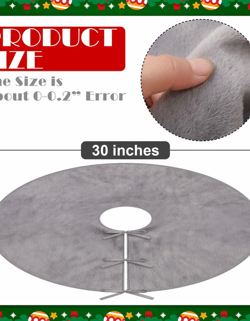 Load image into Gallery viewer, HyDren Velvet Cozy Christmas Tree Skirt Grey Brown Faux Fur 30 Inch
