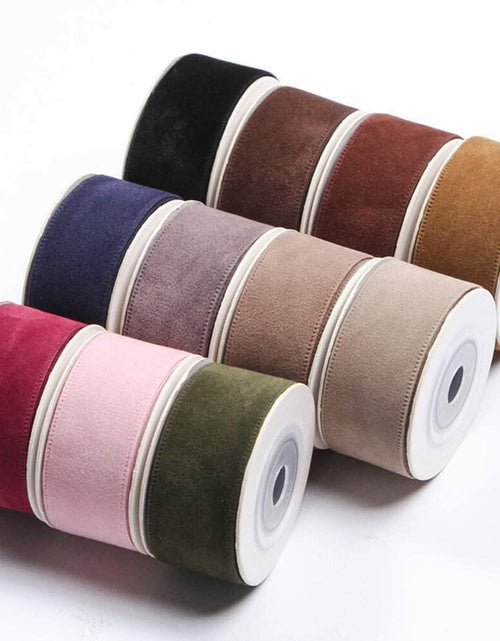 Load image into Gallery viewer, LATUROP 1in Navy Double Face Velvet Ribbon 10 Yards DIY Crafts
