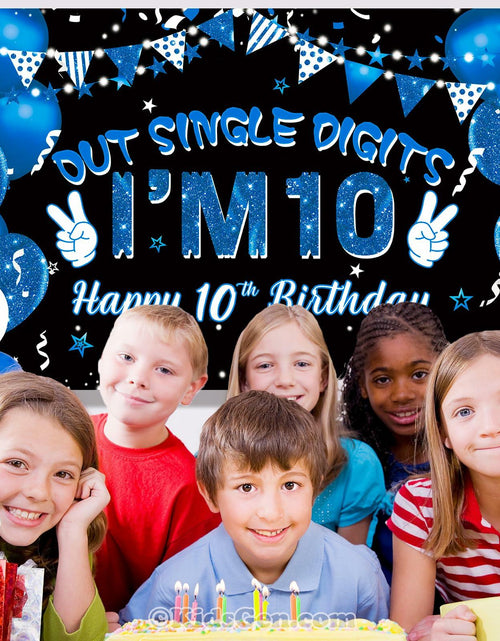 Load image into Gallery viewer, Ushinemi 10th Birthday Banner Boys Party Supplies 6x3.6ft Double Digits
