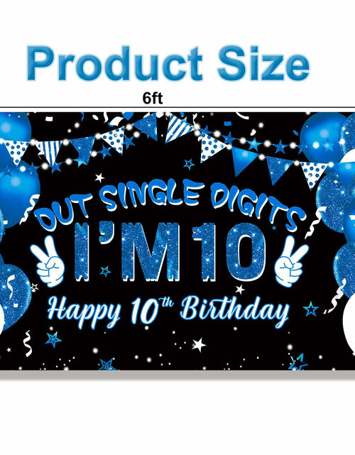 Load image into Gallery viewer, Ushinemi 10th Birthday Banner Boys Party Supplies 6x3.6ft Double Digits
