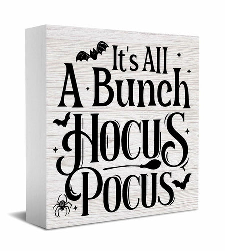 PQV Funny Ghost Wooden Box Sign Desk Decor Home Farmhouse Office
