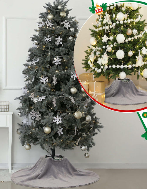 Load image into Gallery viewer, HyDren Velvet Cozy Christmas Tree Skirt Grey Brown Faux Fur 30 Inch
