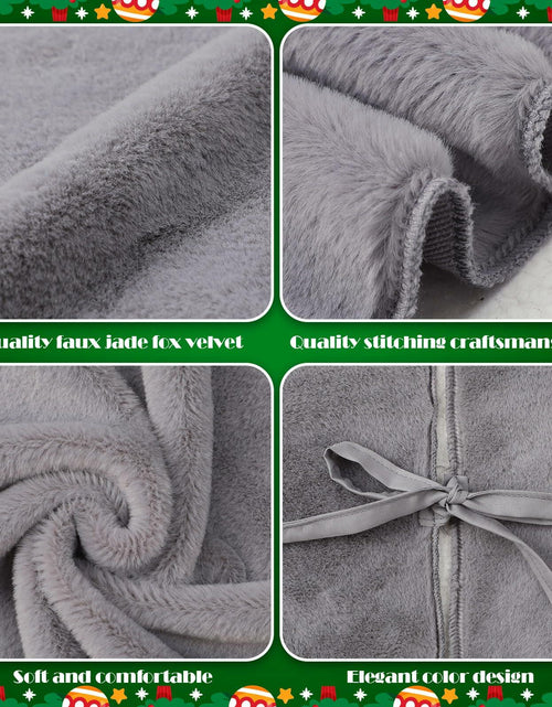 Load image into Gallery viewer, HyDren Velvet Cozy Christmas Tree Skirt Grey Brown Faux Fur 30 Inch
