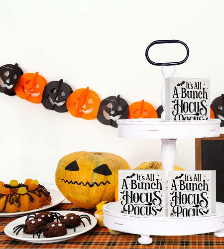 PQV Funny Ghost Wooden Box Sign Desk Decor Home Farmhouse Office