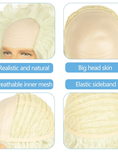 Load image into Gallery viewer, WeKen Unisex Short Bald Wig Halloween Cosplay White Mixed Light Green
