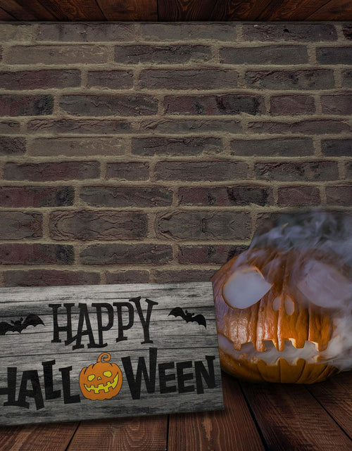 Load image into Gallery viewer, JennyGems Halloween Wooden Sign Indoor Decor Bats Pumpkin Made in USA
