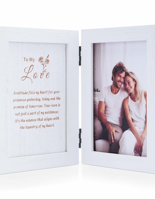 Load image into Gallery viewer, NUPTIO White Wood 4x6 Picture Frame Wedding Anniversary Bridal Gift
