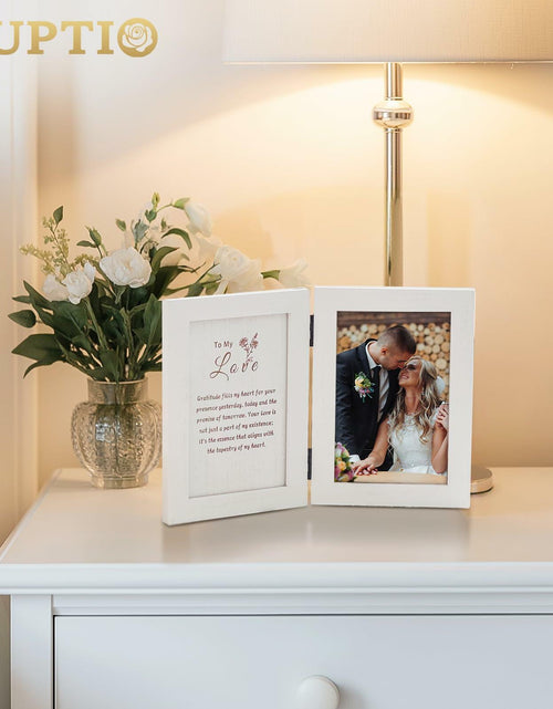 Load image into Gallery viewer, NUPTIO White Wood 4x6 Picture Frame Wedding Anniversary Bridal Gift
