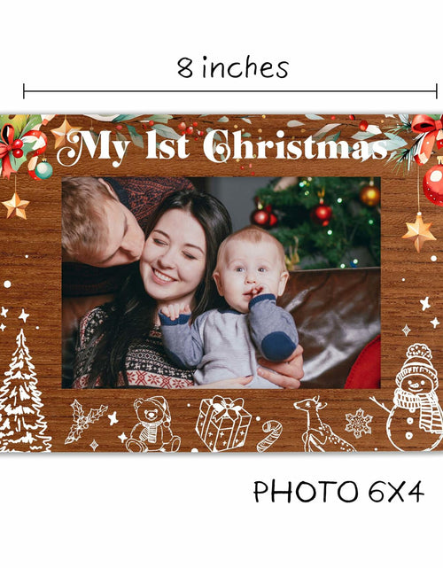 Load image into Gallery viewer, SSQBZU New Born Baby 'My 1st Christmas' Photo Frame 4x6 White
