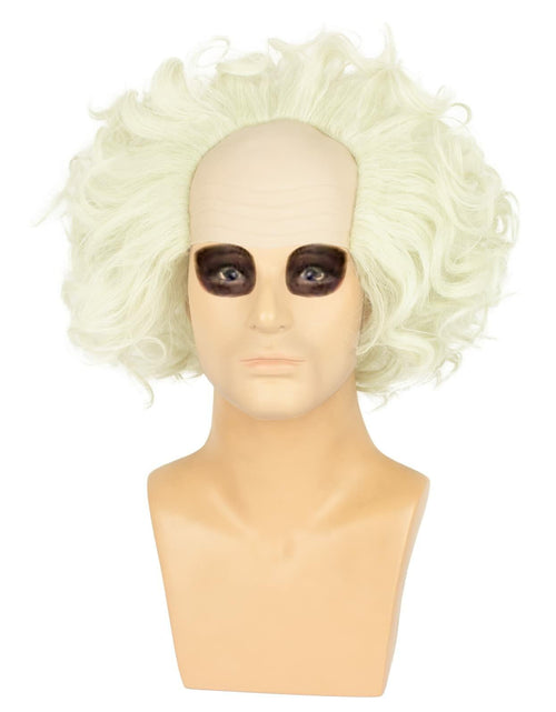 Load image into Gallery viewer, WeKen Unisex Short Bald Wig Halloween Cosplay White Mixed Light Green
