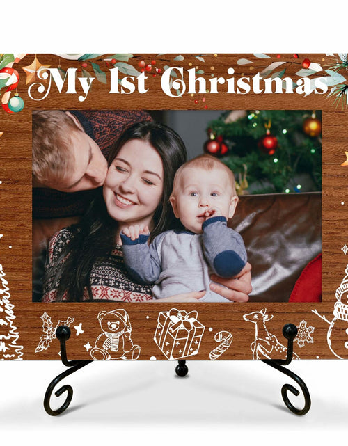 Load image into Gallery viewer, SSQBZU New Born Baby 'My 1st Christmas' Photo Frame 4x6 White
