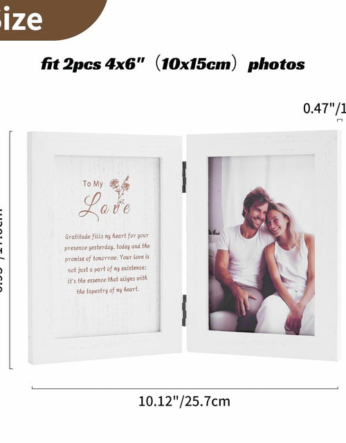 Load image into Gallery viewer, NUPTIO White Wood 4x6 Picture Frame Wedding Anniversary Bridal Gift
