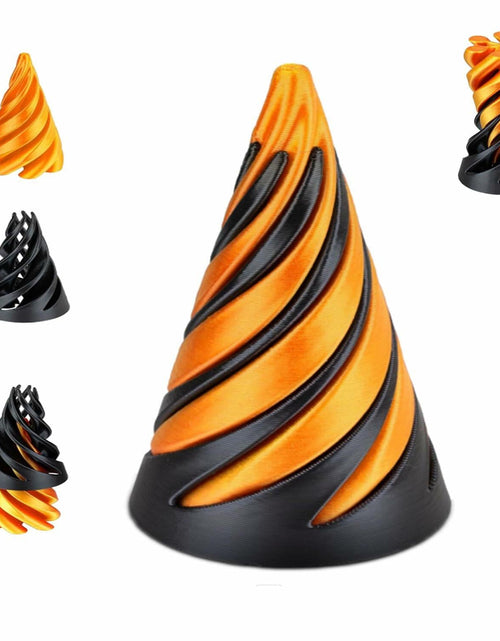 Load image into Gallery viewer, Spiral Fidget Toy Impossible Pyramid Passthrough Sculpture Red-Gold 3D Printed
