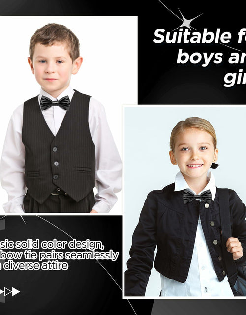 Load image into Gallery viewer, Neptniopllab Boys Metallic Leather Bow Tie Adjustable Black Size 4-12
