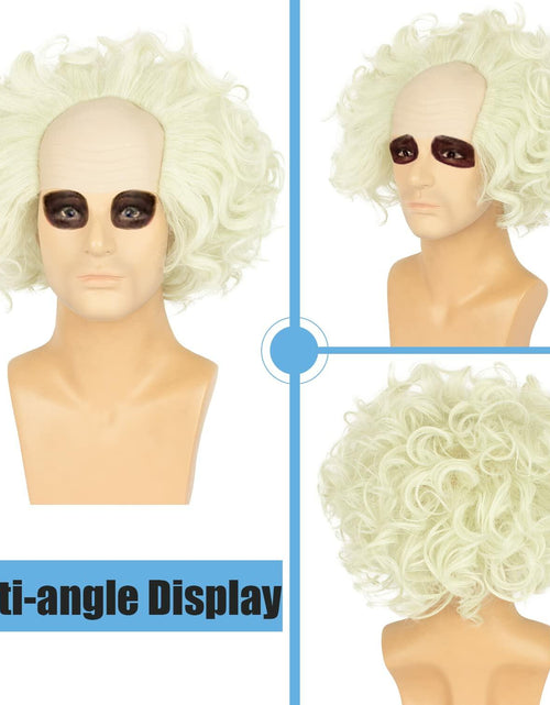 Load image into Gallery viewer, WeKen Unisex Short Bald Wig Halloween Cosplay White Mixed Light Green
