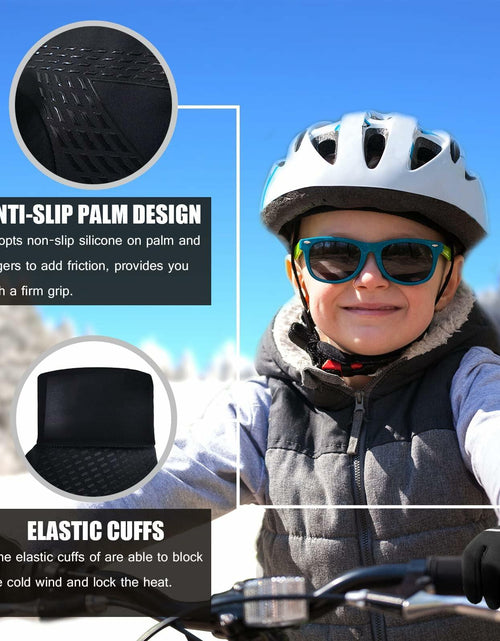Load image into Gallery viewer, VigorGlove Kids Running Thermal Fleece Touch Screen Gloves Black Size S
