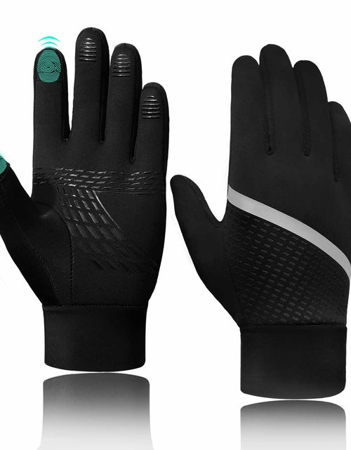 Load image into Gallery viewer, VigorGlove Kids Running Thermal Fleece Touch Screen Gloves Black Size S

