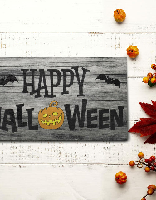 Load image into Gallery viewer, JennyGems Halloween Wooden Sign Indoor Decor Bats Pumpkin Made in USA

