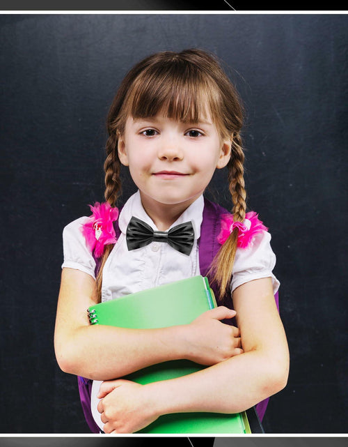 Load image into Gallery viewer, Neptniopllab Boys Metallic Leather Bow Tie Adjustable Black Size 4-12
