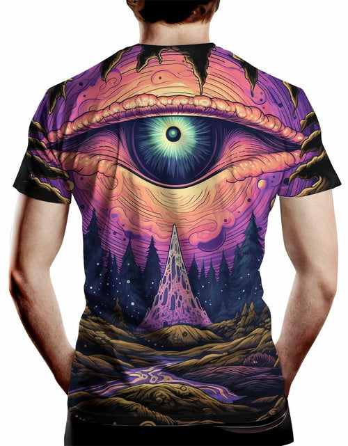 Load image into Gallery viewer, Girren Men's Psychedelic Eyes Graphic T-Shirt Black 2XL Size 2XL
