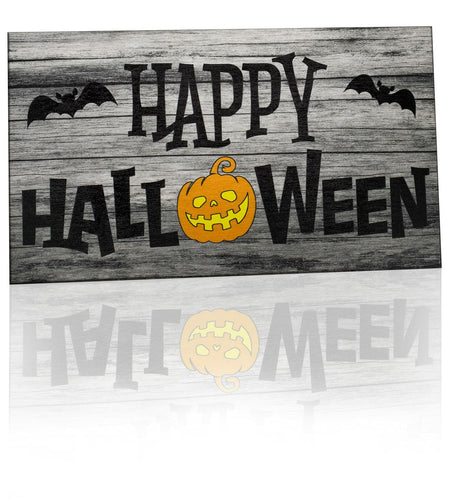 JennyGems Halloween Wooden Sign Indoor Decor Bats Pumpkin Made in USA