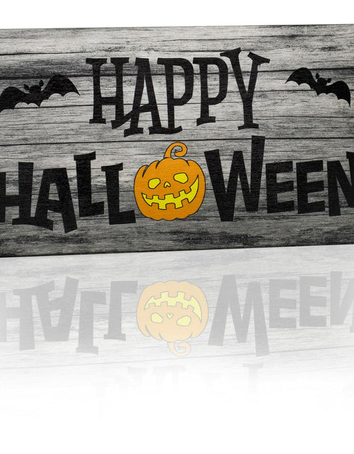 Load image into Gallery viewer, JennyGems Halloween Wooden Sign Indoor Decor Bats Pumpkin Made in USA
