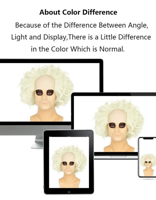 Load image into Gallery viewer, WeKen Unisex Short Bald Wig Halloween Cosplay White Mixed Light Green
