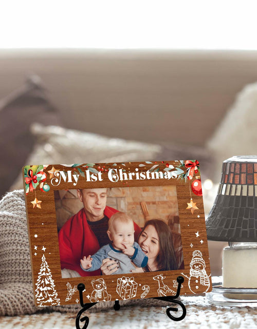 Load image into Gallery viewer, SSQBZU New Born Baby 'My 1st Christmas' Photo Frame 4x6 White
