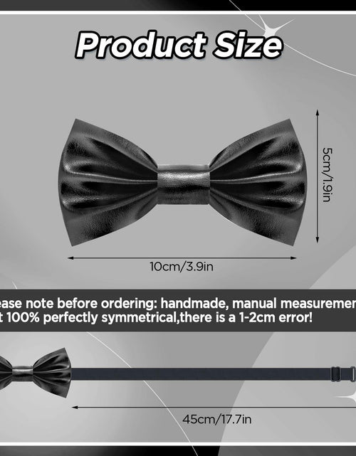 Load image into Gallery viewer, Neptniopllab Boys Metallic Leather Bow Tie Adjustable Black Size 4-12
