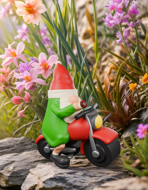 Load image into Gallery viewer, NANAOUS Biker Gnomes Motorcycle Statue 3.9in Funny Garden Decor Resin Figurine
