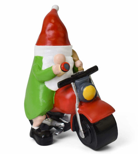NANAOUS Biker Gnomes Motorcycle Statue 3.9in Funny Garden Decor Resin Figurine