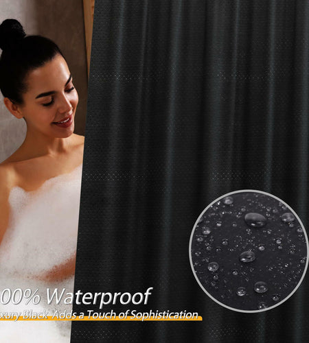 SPEPLA Shower Curtain Liner 71x71 White Waterproof Washable with Hooks
