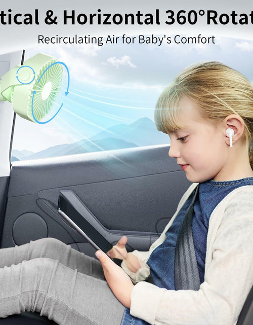 Load image into Gallery viewer, Lerat Portable Stroller Fan 3-Speed Rechargeable Clip-On Green
