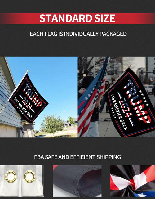 Load image into Gallery viewer, Trump 2024 Flag 3x5 Double Sided 3 Ply UV Resistant Black Brass Grommets
