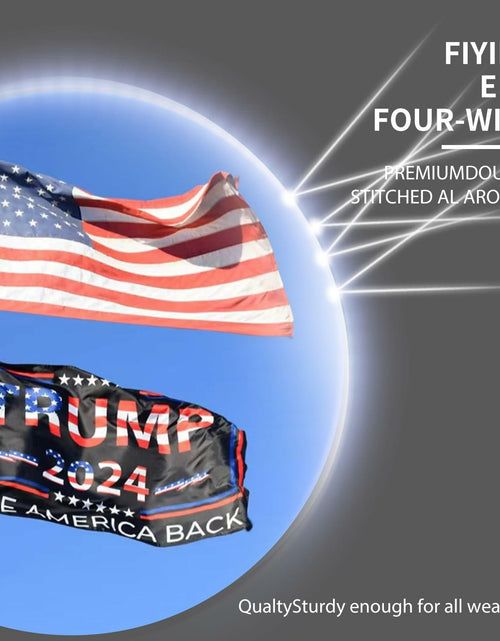 Load image into Gallery viewer, Trump 2024 Flag 3x5 Double Sided 3 Ply UV Resistant Black Brass Grommets
