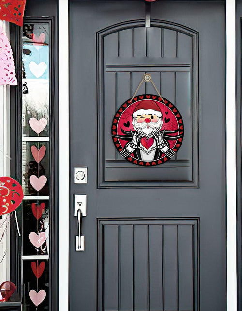 Load image into Gallery viewer, Bolisom Valentines Day Wood Door Sign Red Black Hearts Outdoor Porch Decor
