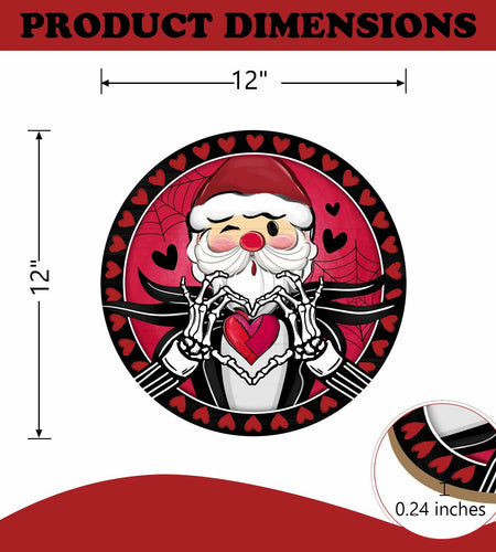 Bolisom Valentines Day Wood Door Sign Red Black Hearts Outdoor Porch Decor