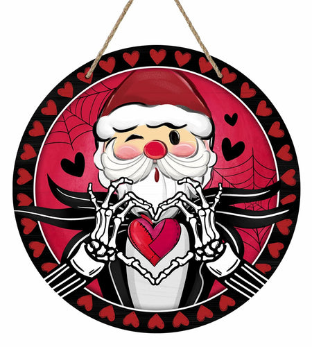 Bolisom Valentines Day Wood Door Sign Red Black Hearts Outdoor Porch Decor