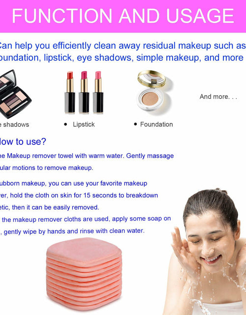Load image into Gallery viewer, Extra Thick Reusable Microfiber Makeup Remover Cloths 10 Pack Pink Gift Box
