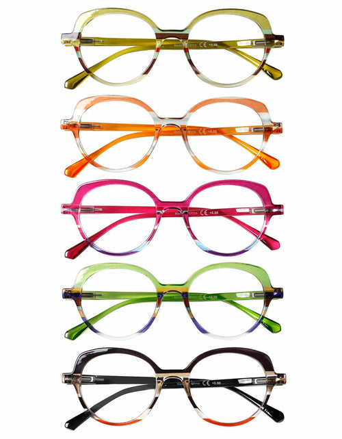 Load image into Gallery viewer, VisiWell Reading Glasses Women Blue Light Blocking 5 Pack 1.50 Mix Colors
