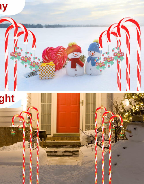 Load image into Gallery viewer, Qoosea Solar Christmas Lights 6 Pack Waterproof Candy Cane 78 LED Warm White
