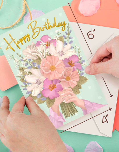 Load image into Gallery viewer, Birthday Cards Assortment Women Gold Foil 4x6 Envelopes 24 Pack
