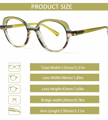 VisiWell Reading Glasses Women Blue Light Blocking 5 Pack 1.50 Mix Colors